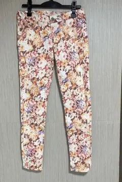 AZUL JEANS フラワープリント スキニーパンツ S　ストレッチ素材