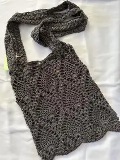 グレー レース編みエコバッグ