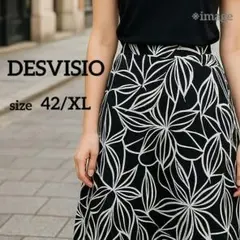 【美品】DESVISIO デヴィジオ スカート リーフ柄 ブラック XL