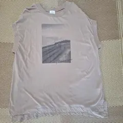 coen ノースリーブTシャツ ベージュ
