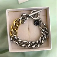 men's チェーンブレスレット　シルバーゴールド