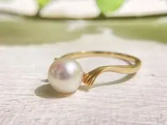MIKIMOTO ミキモト パール K14 ゴールドリング アコヤ真珠