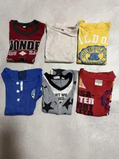 男の子 100cm 長袖Tシャツ 6枚まとめ売り 秋冬用 保育園 洗い替え