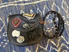 ブラック本革ショルダーバッグ