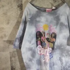 Forever21Barbie半袖TシャツUSA古着グレータイダイM　A10,5