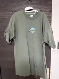 イルカデザイン Tシャツ オリーブグリーン