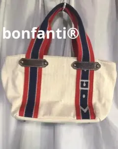 bonfanti®︎ キャンバストートバッグ　ハンドバッグ　トリコカラー
