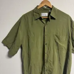 【古着】bliss blass シルクシャツ　半袖　USは古着　グリーン