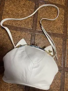 MILK がまぐちcat bagネコショルダーバッグ白