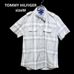 トミーヒルフィガー TOMMY HILFIGER 半袖シャツ チェック柄 M