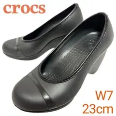 crocs　クロックス　ブラック　パンプス　W7　23cm　ウェッジソール