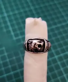 シルバー 動物の彫刻リング