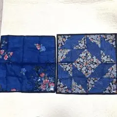 藍染 ハンカチ 花柄 2枚セット 未使用