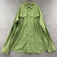 コロンビア フィッシングシャツ L 緑 ベンチレーション アウトドア【5306】