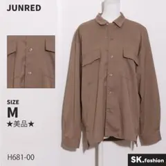 ★美品★ JUNRED トップス　シャツ　長袖　胸ポケット付き　とろみ素材