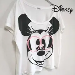 Disney ディズニー Tシャツ 白 ミニーマウス Lサイズ ゆるだぼ