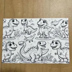 恐竜 塗り絵カード４枚セット