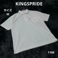 KINGSPRIDE ポロシャツ M 白 半袖 シンプル カジュアル ベーシック