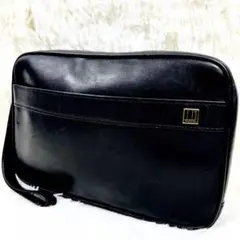dunhill 黒 レザー クラッチバッグ セカンドバッグ　アクセサリーポーチ