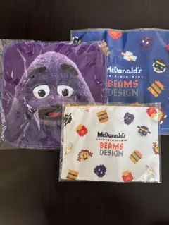 マクドナルド　ビームス コラボポーチ　キャラクタータオル　クリーナークロス