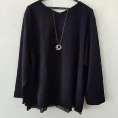 しまむら★ゆったり スタイリッシュ シンプルお裾レース仕立てチュニック新品4L