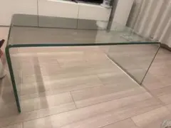 フランフラン　ガラス　テーブル　クリアガラス ローテーブル　クレール　90