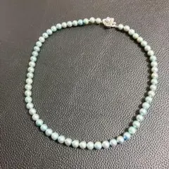 ブルーカラーパール ネックレス シルバー