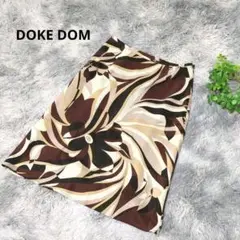 DOKE DOM タイトスカート 【M】 ブラウン他 抽象的なフラワーパターン