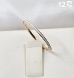 エナメル ライン 1mm幅 ステンレス ピンクゴールド リング＊ホワイト＊