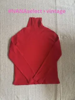 beauty&YOUTH リブタートルネック長袖トップス レッド
