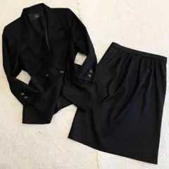 【美品】Lelian スカートスーツ セットアップ ブラック XL サイズ