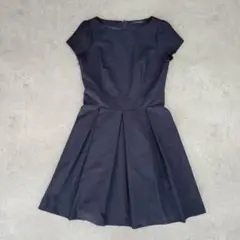 【美品】QUEENSCOURT クイーンズコート フレアワンピース ネイビー S