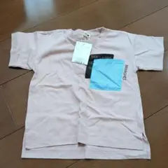 新品 ピンク Tシャツ 100cm 青ポケット付き