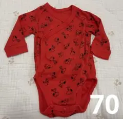 ユニクロ　ロンパース　肌着　前あき　スヌーピー　70