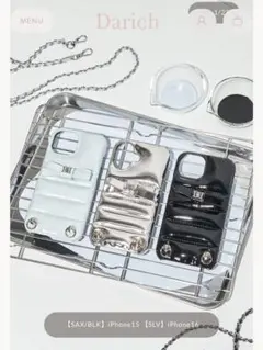【新品】DDリボンiPhone15ケース　サックス