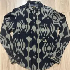 10DEEP アイカット柄 長袖シャツ 黒　Sサイズ
