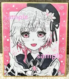 手描きイラスト　魔法少女ノ魔女裁判　桜羽エマ　アナログ　色紙