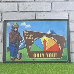 【19番】スモーキー・ベア(Smokey The Bear)熊 クマ ブリキ看板