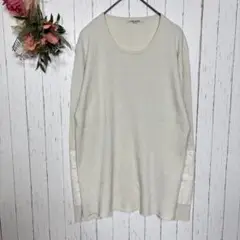 リサリサ 芦屋　リブニット　【Ｆ】　ベージュ　ラメ入り　コットンパッチ　長袖
