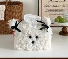 ティッシュケース　韓国　インテリア　もこもこ　犬　おしゃれ　ティッシュカバー