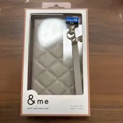 &me iPhone 15対応　ソフトレザーケース　グレージュ　新品