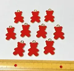 クマ　テディベア　エナメルチャーム 10個