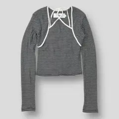 美品 JANE SMITH 25SS ボーダー リブキャミソール&アームカバー
