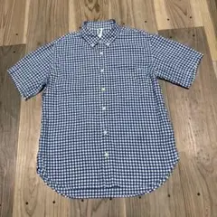 MHL マーガレットハウエル 半袖シャツ リネン(麻)混 ボタンダウンシャツ L