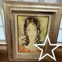 木製額縁入り油絵１９７６年