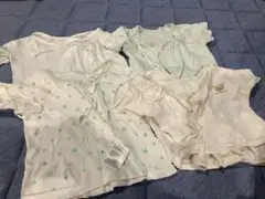 ベビー肌着 ４点セット ホワイト グリーン
