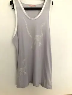 マラヤンペジョスキー恐竜骨格プリント ノースリーブTシャツ 薄紫サイズ10