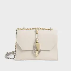 CHARLES&KEITH メタリックアクセント ショルダーバッグ アイボリー