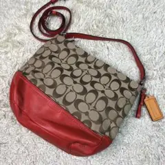 コーチ 2way ワンショルダー ショルダーバック 赤 レッド