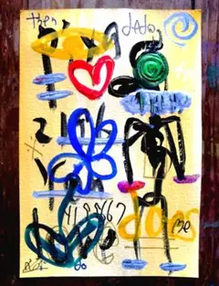 ken1作絵画 一点物ポストカード「does」
